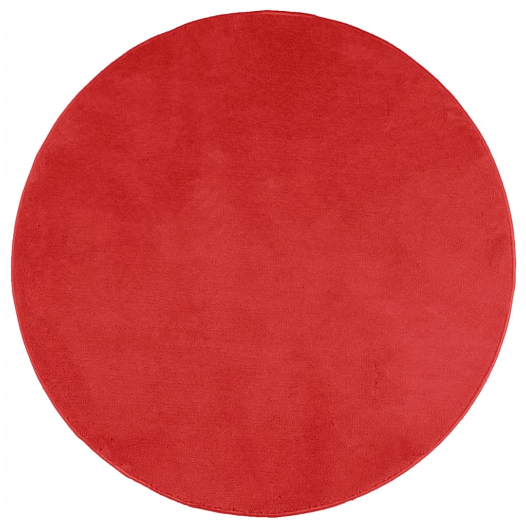 vidaXL Teppich OVIEDO Kurzflor Rot Ø 100 cm