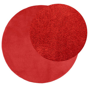 vidaXL Teppich OVIEDO Kurzflor Rot Ø 100 cm