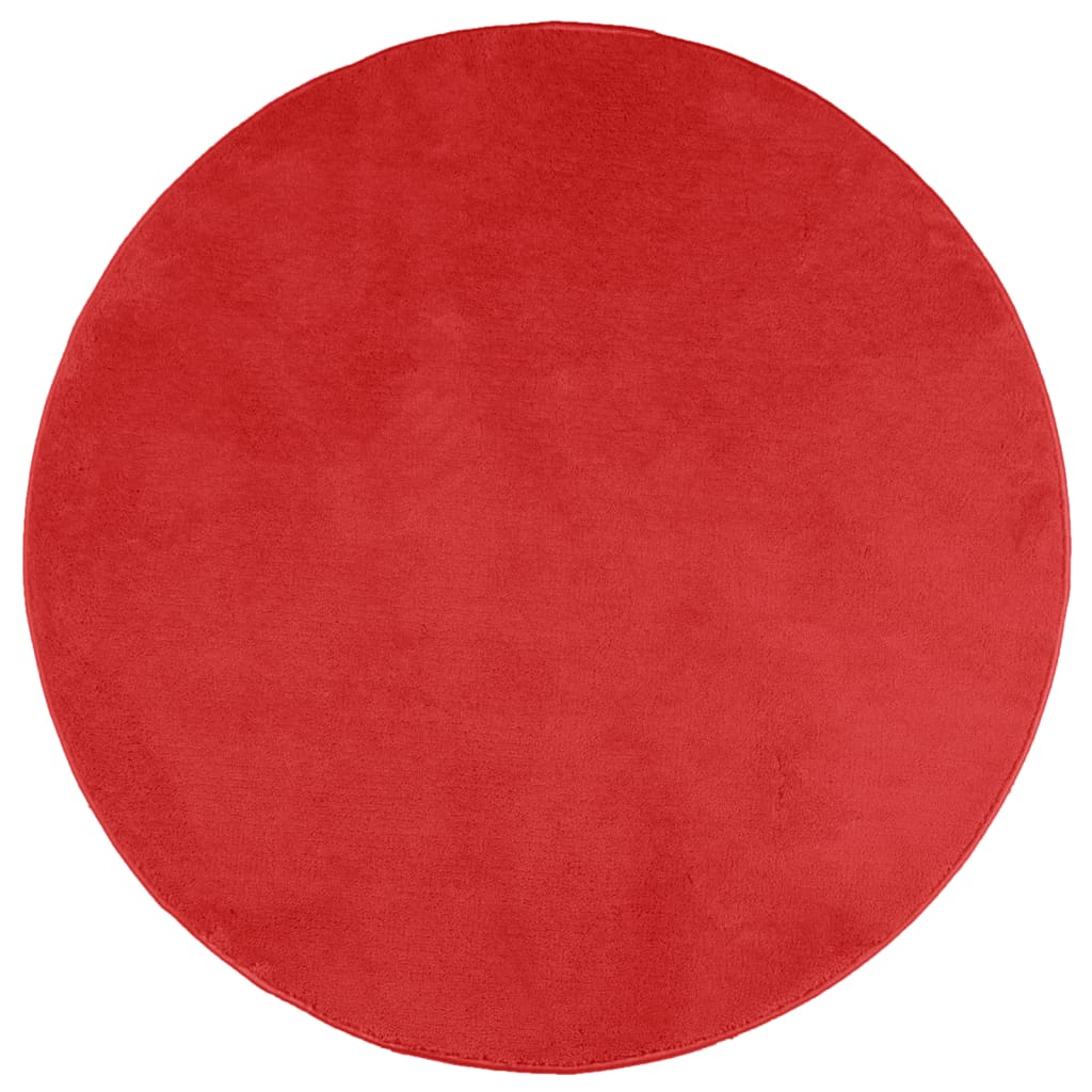 vidaXL Teppich OVIEDO Kurzflor Rot Ø 120 cm