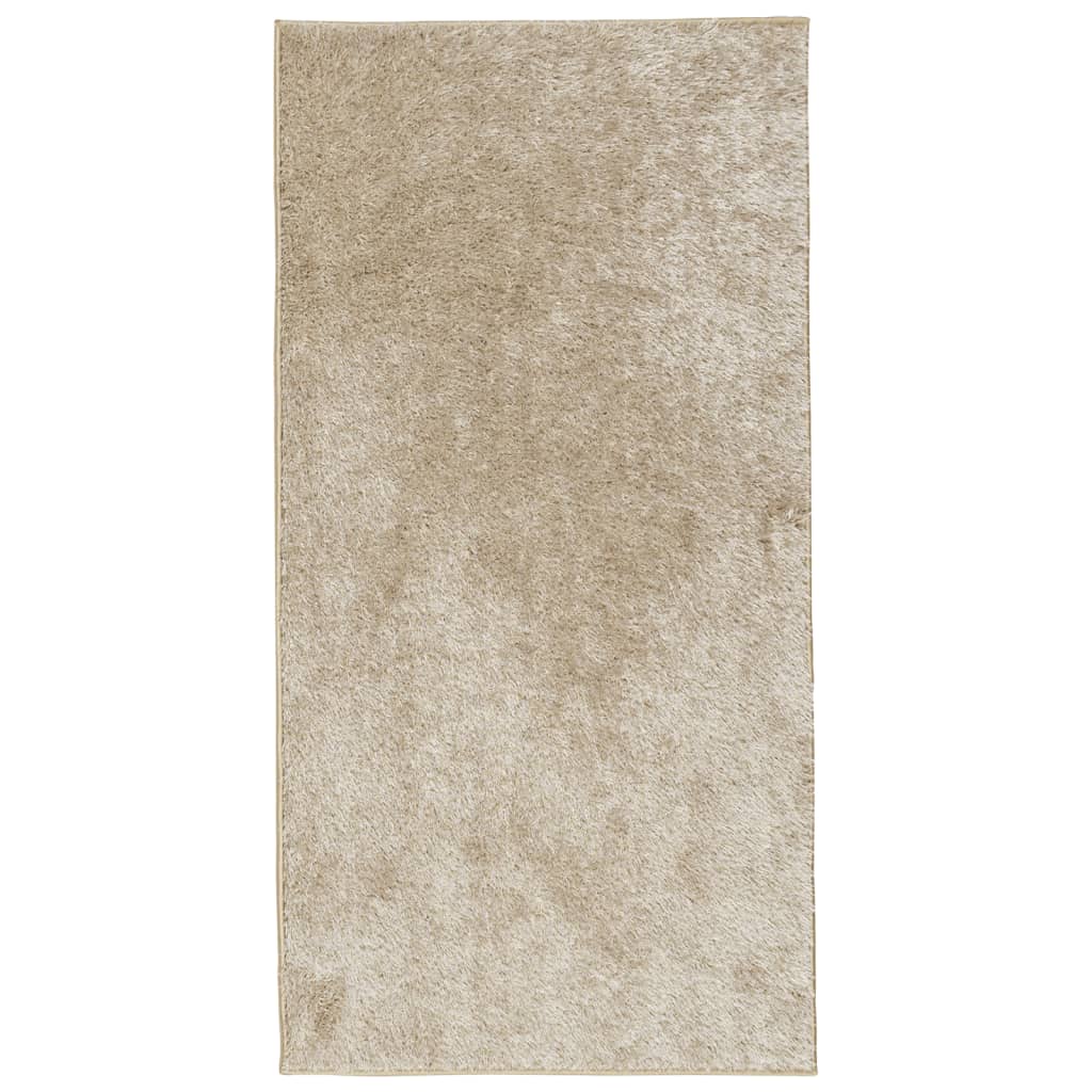 vidaXL Teppich ISTAN Hochflor Glänzend Beige 80x150 cm