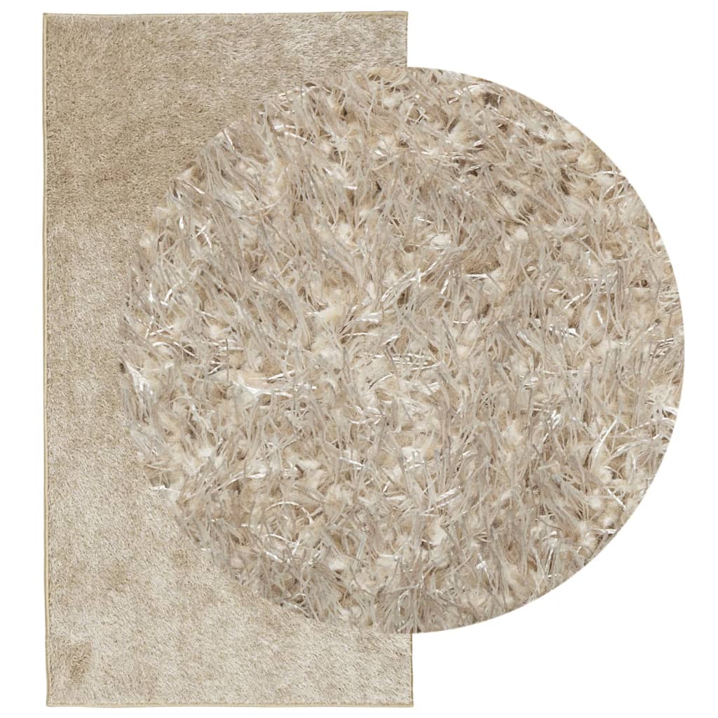 vidaXL Teppich ISTAN Hochflor Glänzend Beige 80x150 cm