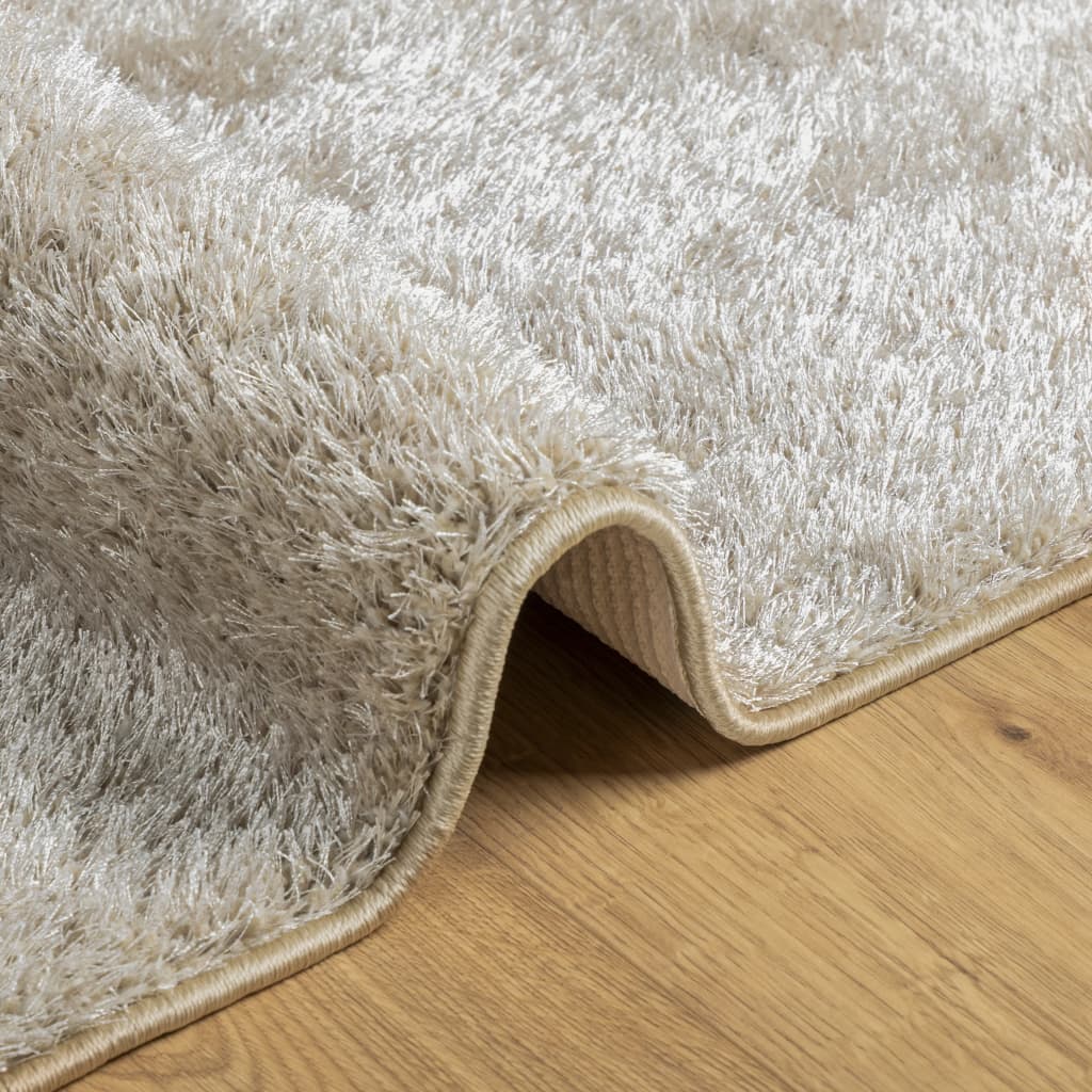 vidaXL Teppich ISTAN Hochflor Glänzend Beige 80x150 cm