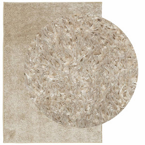 vidaXL Teppich ISTAN Hochflor Glänzend Beige 120x170 cm