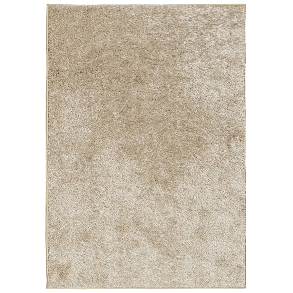 Teppich ISTAN Hochflor Glänzend Beige 140x200 cm