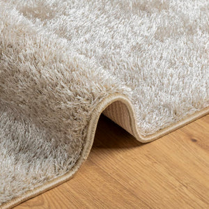 Teppich ISTAN Hochflor Glänzend Beige 140x200 cm