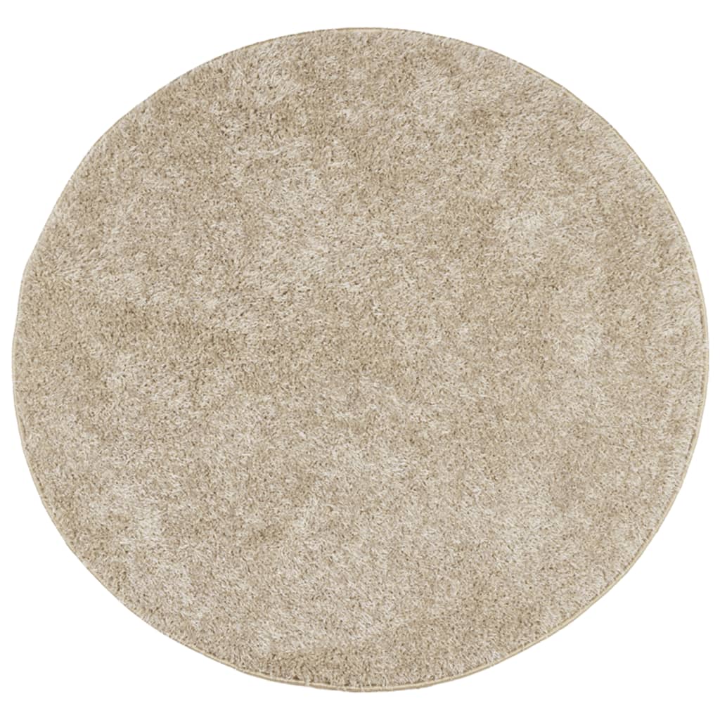 Teppich ISTAN Hochflor Glänzend Beige Ø 100 cm