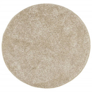 vidaXL Teppich ISTAN Hochflor Glänzend Beige Ø 160 cm