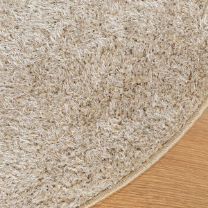 vidaXL Teppich ISTAN Hochflor Glänzend Beige Ø 160 cm