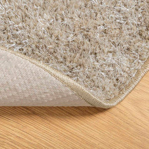 vidaXL Teppich ISTAN Hochflor Glänzend Beige Ø 160 cm