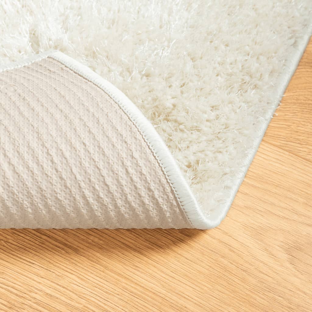 vidaXL Teppich ISTAN Hochflor Glänzend Creme 80x150 cm