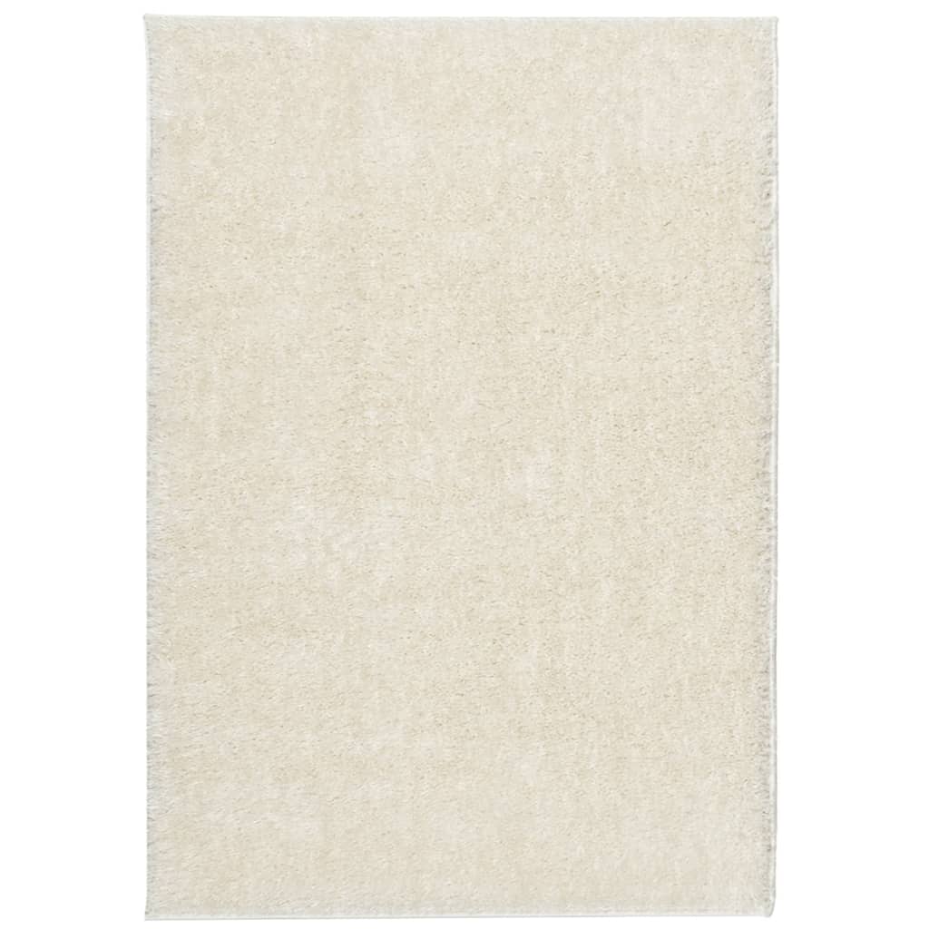 Teppich ISTAN Hochflor Glänzend Creme 120x170 cm