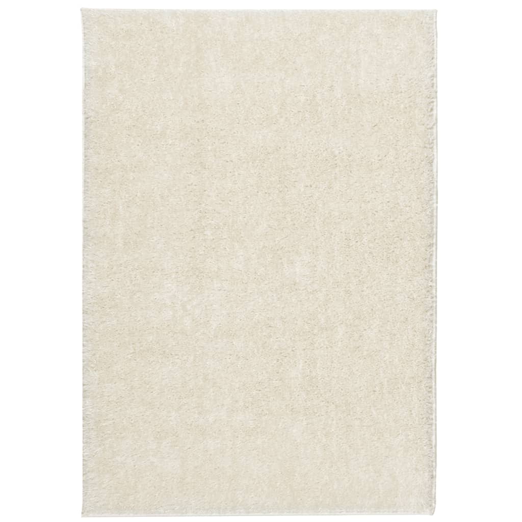 Teppich ISTAN Hochflor Glänzend Creme 160x230 cm