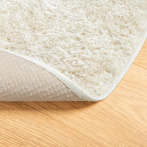 Teppich ISTAN Hochflor Glänzend Creme Ø 100 cm