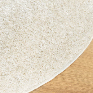 vidaXL Teppich ISTAN Hochflor Glänzend Creme Ø 120 cm