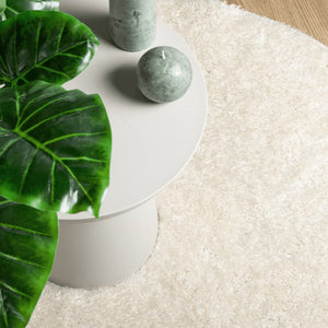 vidaXL Teppich ISTAN Hochflor Glänzend Creme Ø 120 cm