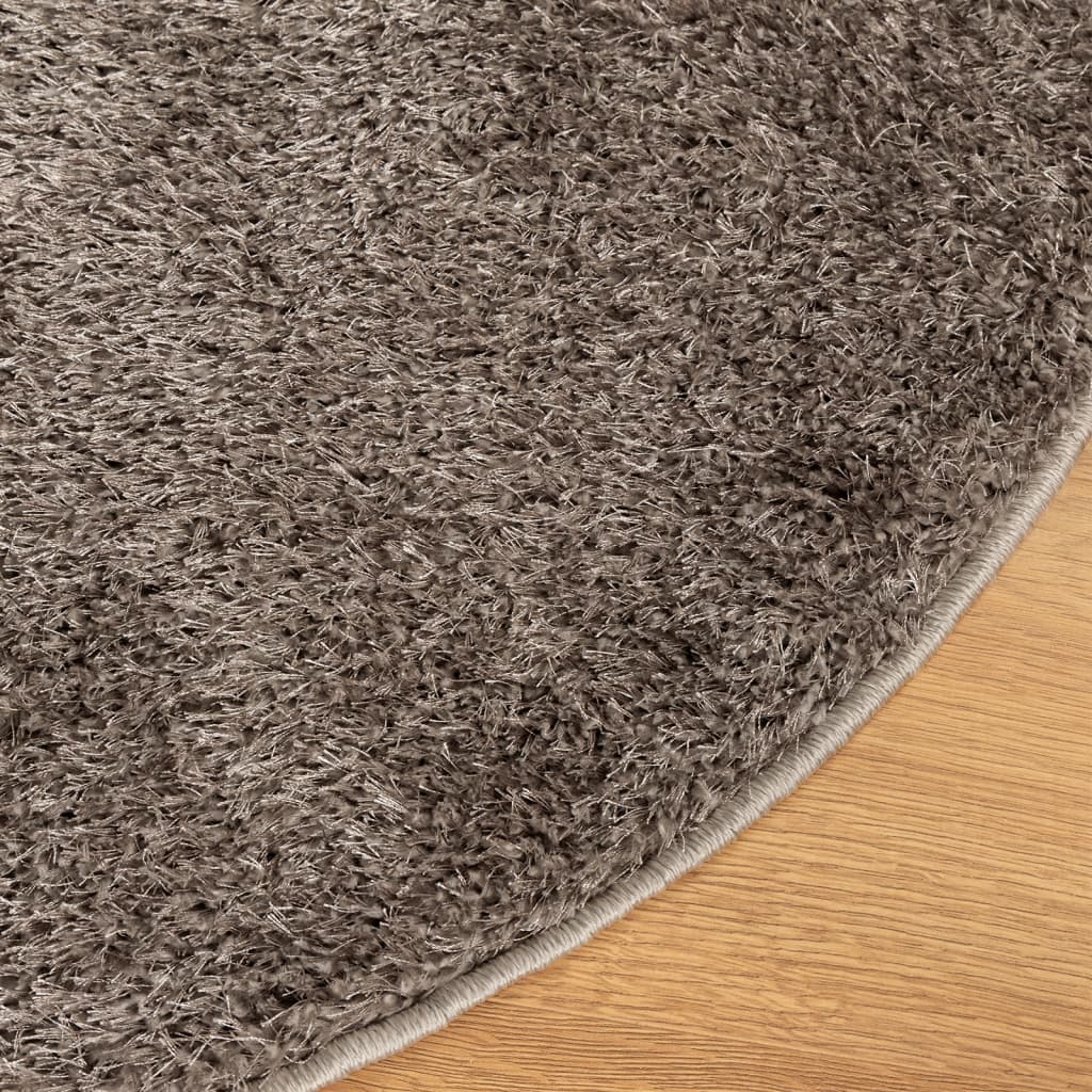 vidaXL Teppich ISTAN Hochflor Glänzend Grau Ø 80 cm