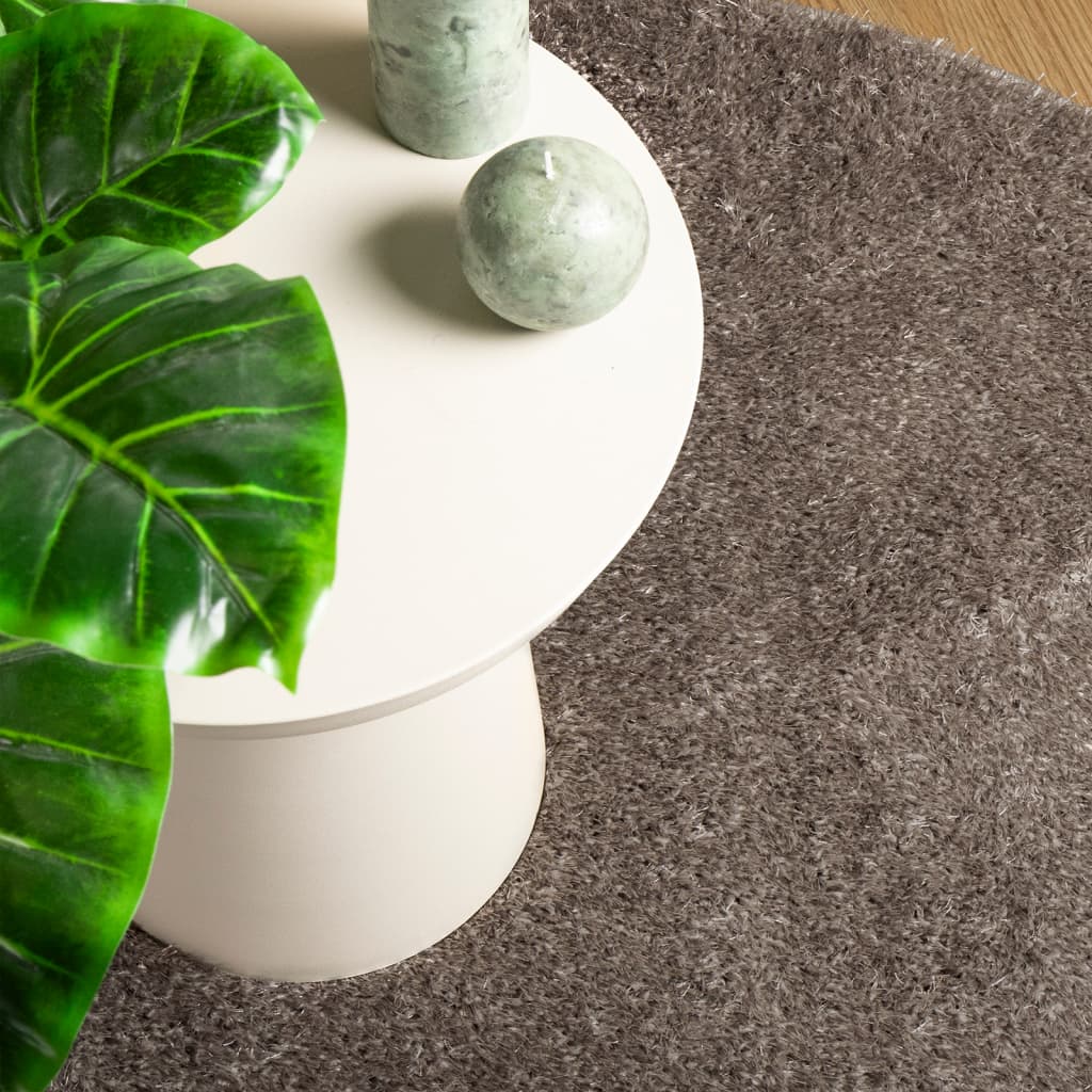 vidaXL Teppich ISTAN Hochflor Glänzend Grau Ø 160 cm