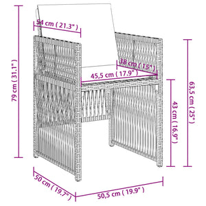 Gartenstühle mit Kissen 4 Stk. Beigemischung Poly Rattan