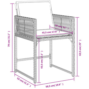 Gartenstühle mit Kissen 4 Stk. Beigemischung Poly Rattan