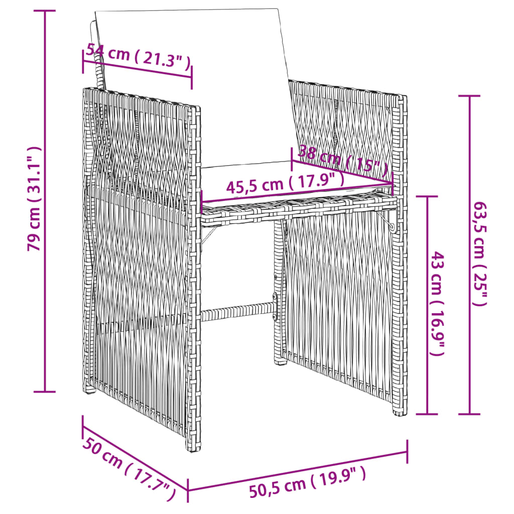 Gartenstühle mit Kissen 4 Stk. Beigemischung Poly Rattan