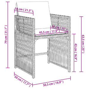 Gartenstühle mit Kissen 4 Stk. Beigemischung Poly Rattan