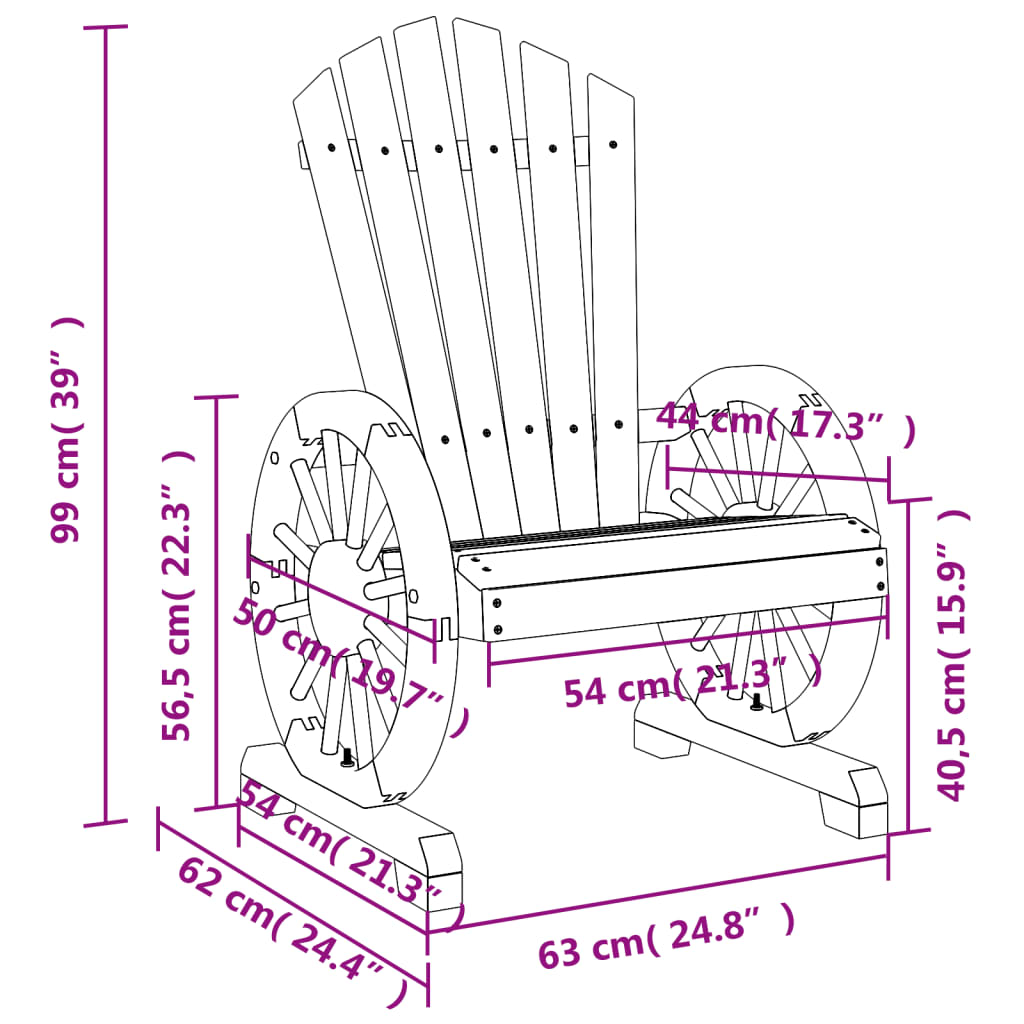 vidaXL Adirondack-Gartenstuhl Massivholz Tanne