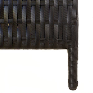 vidaXL Paravent 3-tlg. Schwarz Poly Rattan