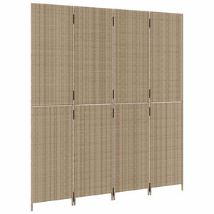 Paravent 4-tlg. Beige Poly Rattan Stilecasa