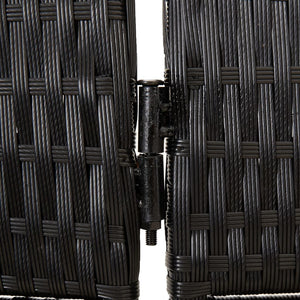 Paravent 6-tlg. Schwarz Poly Rattan Stilecasa