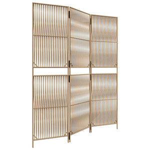 vidaXL Paravent 3-tlg. Beige Poly Rattan