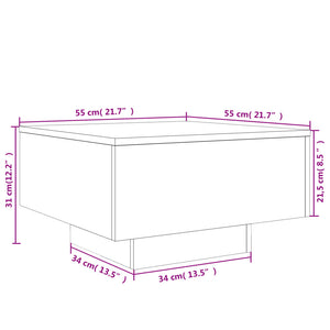 Couchtisch Grau Sonoma 55x55x31 cm Holzwerkstoff