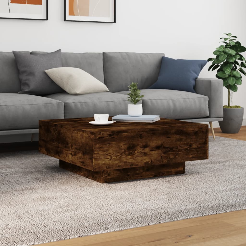 Couchtisch Räuchereiche 80x80x31 cm Holzwerkstoff Stilecasa