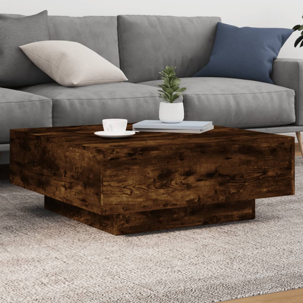 Couchtisch Räuchereiche 80x80x31 cm Holzwerkstoff Stilecasa