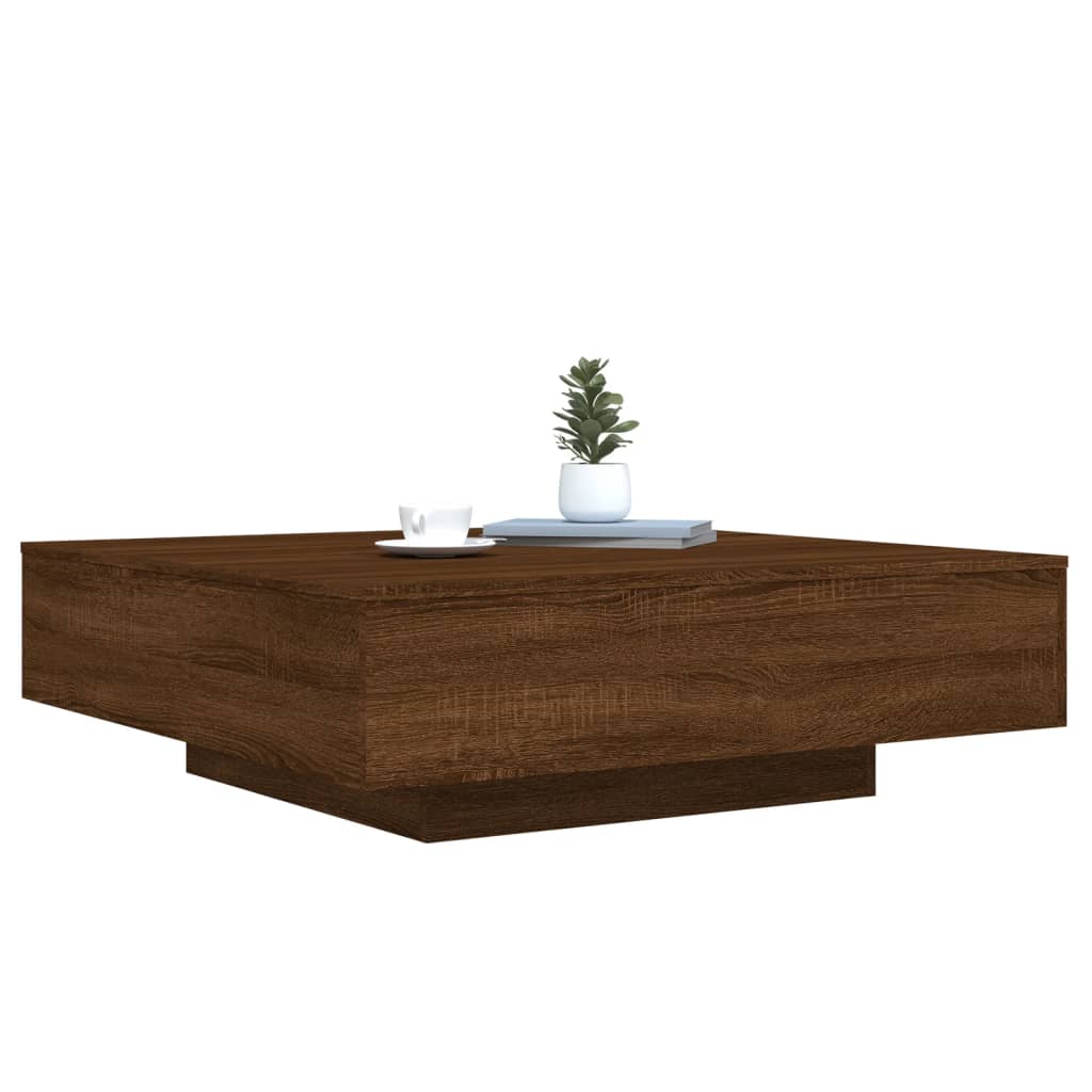 Couchtisch Braun Eichen-Optik 100x100x31 cm Holzwerkstoff Stilecasa