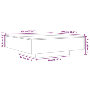 Couchtisch Braun Eichen-Optik 100x100x31 cm Holzwerkstoff Stilecasa