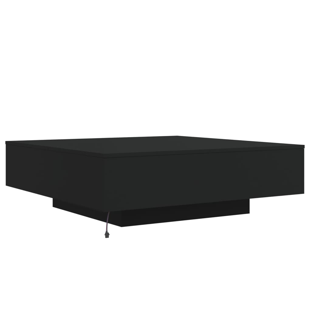 Couchtisch mit LED-Leuchten Schwarz 100x100x31 cm Stilecasa