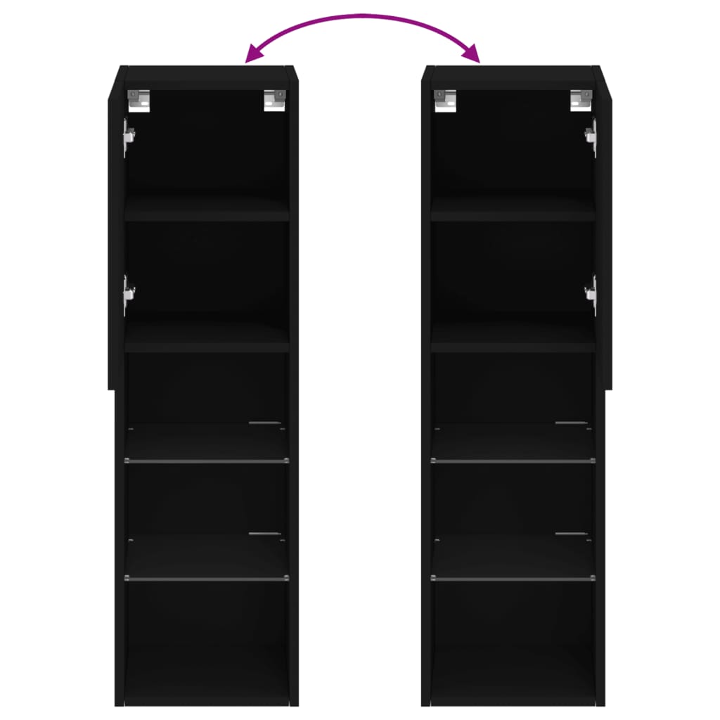 vidaXL TV-Schrank mit LED-Leuchten Schwarz 30,5x30x102 cm