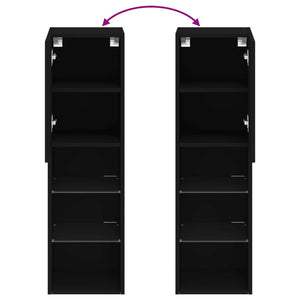 vidaXL TV-Schrank mit LED-Leuchten Schwarz 30,5x30x102 cm