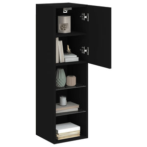 vidaXL TV-Schrank mit LED-Leuchten Schwarz 30,5x30x102 cm