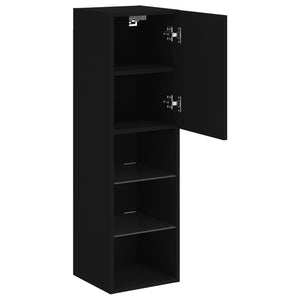 vidaXL TV-Schrank mit LED-Leuchten Schwarz 30,5x30x102 cm