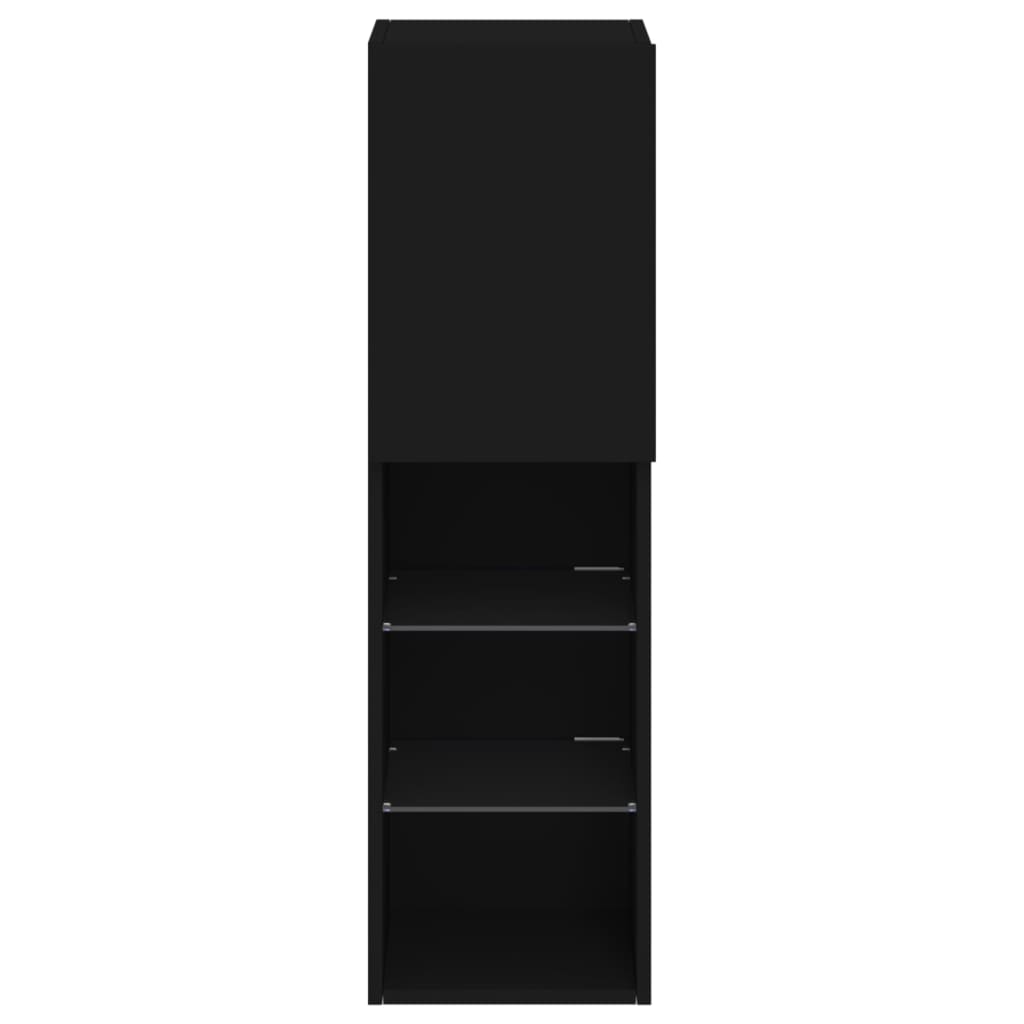 vidaXL TV-Schrank mit LED-Leuchten Schwarz 30,5x30x102 cm