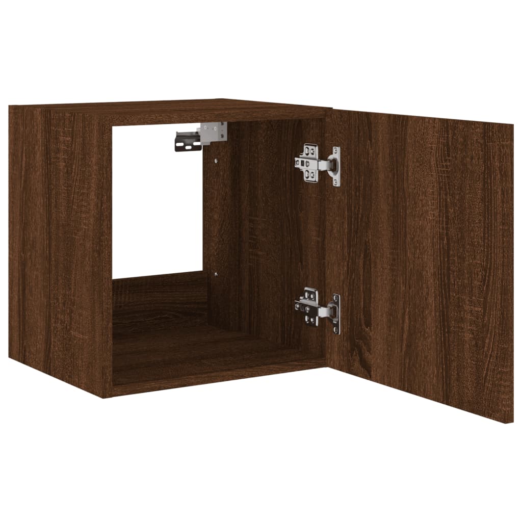 vidaXL TV-Wandschrank mit LED-Leuchten Braun Eichen-Optik 40,5x35x40cm