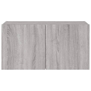 TV-Wandschrank mit LED-Leuchten Grau Sonoma 80x35x41 cm