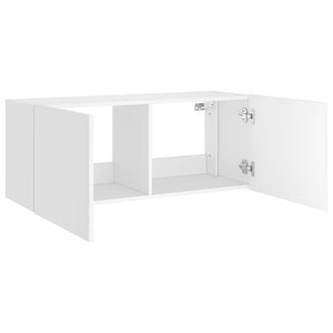 TV-Wandschrank mit LED-Leuchten Weiß 100x35x41 cm