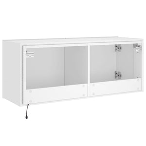 TV-Wandschrank mit LED-Leuchten Weiß 100x35x41 cm