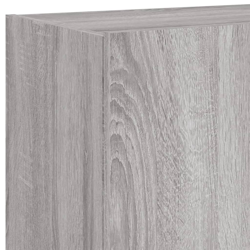 TV-Wandschrank mit LED-Leuchten Grau Sonoma 100x35x41 cm