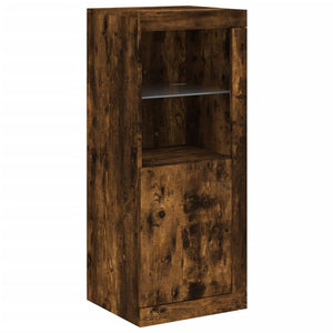 vidaXL Sideboards mit LED-Leuchten 3 Stk. Räuchereiche Holzwerkstoff