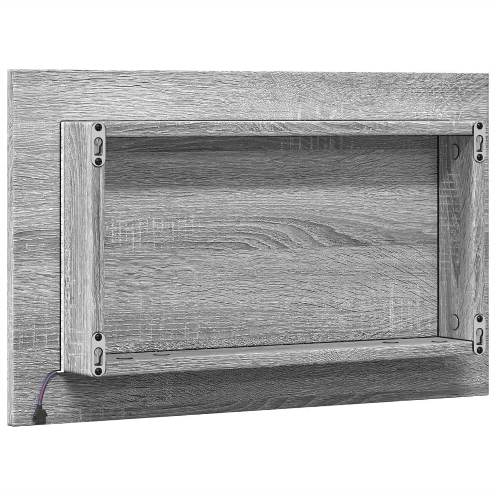 vidaXL Badspiegel Grau Sonoma 60x8,5x38 cm Holzwerkstoff