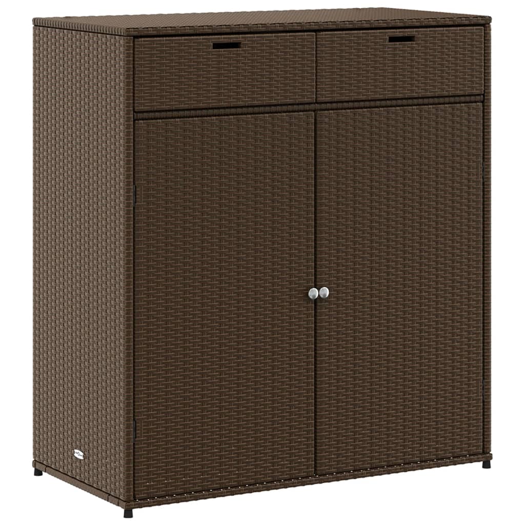 vidaXL Gartenschrank Braun 105x55x113 cm Poly Rattan