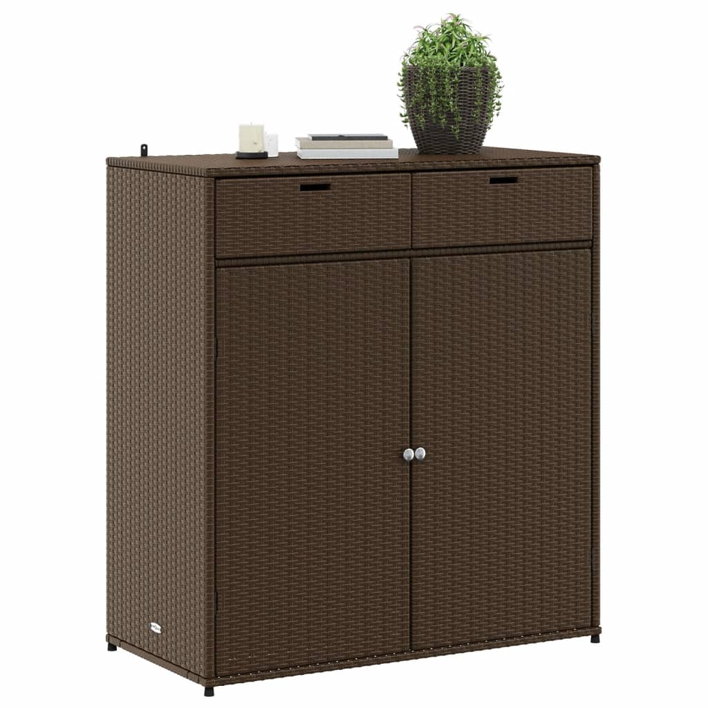 vidaXL Gartenschrank Braun 105x55x113 cm Poly Rattan